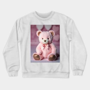 Valentine's Day Cute Teddy Bear with Gold Bow Tie Crewneck Sweatshirt